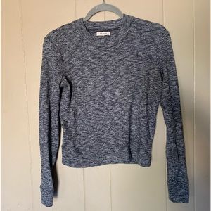 Madewell, crew crop top sweater, grey, XS